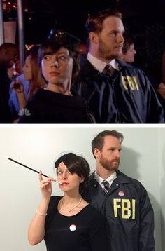 Burt Macklin And Janet Snakehole Costume, Burt Macklin And Janet Snakehole, Janet Snakehole And Burt Macklin, April Ludgate Halloween Costume, Andy And April Costume, Parks And Rec Couples Costume, Parks And Recreation Halloween Costume, April Ludgate Costume, Andy And April Parks And Rec