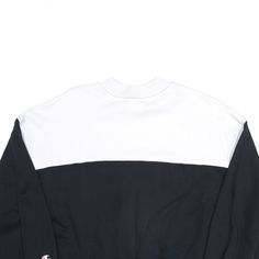 Item is in good used condition. >Size: XS >Armpit To Armpit: 21" >Armpit To Cuff: 18" >Collar To Hem: 21" White Varsity Sweats For Streetwear, White Crew-neck Sporty Sweats, White Crew Sporty Sweats, White Crew Sweats Sporty Style, White Crew Neck Sporty Sweats, White Crew Sweats, Sporty Style, White Athleisure Sweats For College, White Sporty Sweats For College, Black Sweatshirt