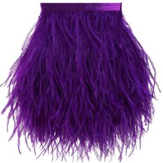 purple ostrich feather purse on white background