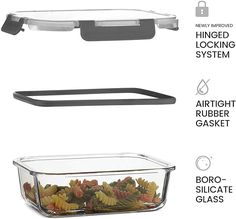 the instructions for how to use an air tight glass casserole dish with lid