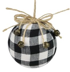 4 Blk/Wht Check Fabric Ball Ornament - XY936133 - The Wreath Shop Modern Farmhouse Christmas Decor, Modern Farmhouse Christmas, Buffalo Plaid Ornaments, Sewing Christmas Gifts, Buffalo Check Fabric, Decorative Balls, Fabric Balls, Christmas Crafts To Make, Tree Wreath