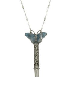 A whimsical pewter whistle necklace with blue enamel butterfly design. Blue Jewelry Aesthetic, Aesthetic Wear, Whistle Necklace, Enamel Butterfly, Jewelry Aesthetic, Blue Jewelry, Necklace Online, Butterfly Necklace, Butterfly Design