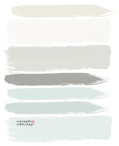 four different shades of gray and white paint