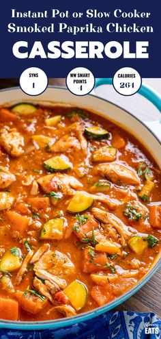 the instant pot or slow cooker smoked paprika chicken casserole recipe