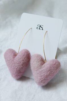 oversized light pink fuzzy heart earrings | heart is 1.5 inches long Pink Heart Earrings For Everyday, Cute Pink Double Heart Earrings, Pink Heart Earrings With Ear Wire For Valentine's Day, Affordable Handmade Pink Heart Earrings, Pink Heart Earrings For Valentine's Day, Cute Pink Earrings With Heart Print, Cute Pink Heart Print Earrings, Playful Pink Earrings For Valentine's Day, Cute Pink Heart-shaped Earrings