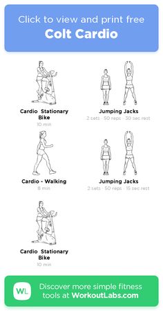 an exercise poster with the instructions for how to do squats and cardio exercises