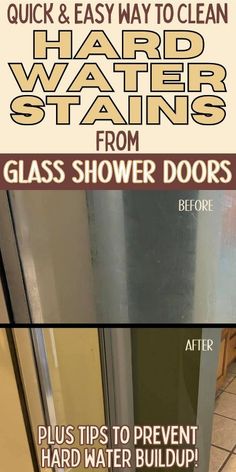 a poster showing how to clean glass shower doors