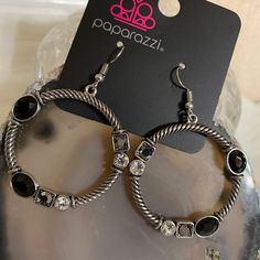 - 2 Colors Available - Silver Tone - Hook Earrings Thank You For Viewing My Closet! Black Dangle Hoop Earrings For Party, Paparazzi Jewelry, Earrings Color, Hook Earrings, Black Green, The Social, Silver Tone, Jewelry Earrings, Thank You