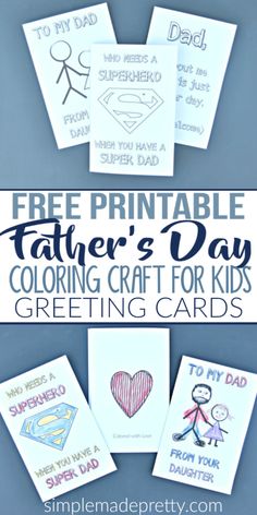 free printable father's day coloring craft for kids that is super easy to make