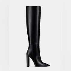 The Paris Knee-High Boots Are Crafted From Smooth Vegan Leather And Feature A Pointed Toe And Square Heel, Adding A Touch Of Sophistication And Modernity To The Design. The High-Quality Construction Ensures That These Boots Are Both Durable And Comfortable To Wear. Closed Pointed Toe Zip Up Detail Handmade Designed In La Heel, 4.25" (105mm) Sold Out On Revolve & Femme La. Size 8 Worn Once To Dinner And Like New! Elegant Evening Heeled Boots With Reinforced Heel, Evening Boots With Sculpted Heel, Evening Heeled Boots With Branded Heel Counter, Sleek Party Boots With Block Heel, Elegant Evening Heeled Boots, Elegant Knee-high Boots With Reinforced Heel For Party, Elegant Party Knee-high Boots With Reinforced Heel, Chic Knee-high Boots With Block Heel For Evening, Chic Pointed Toe Evening Boots