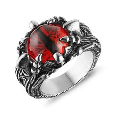 PRICES MAY VARY. Devil's Eye Ring: This gothic punk ring featuring a menacing demon claw design and devil's eye motif. Embrace your dark side with this men's ring Material: Made of high quality stainless steel, it is lead-free, nickel-free, hypoallergenic and high polished, smooth and comfortable to wear. Size: The Devil's eye ring is 1.8cm/0.73in wide, and is available in sizes 7 to 12 to fit most people Versatile Styling: This gothic punk ring is a versatile accessory that can be worn for vari Vampire Jewelry Men, Rings Gothic, Vampire Jewelry, Claw Design, Eye Motif, Horror Makeup, Geek Jewelry, Devil Eye, Punk Inspiration