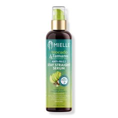 Avocado & Tamanu Anti-Frizz Stay Straight Serum -  Mielle Avocado & Tamanu Anti-Frizz Stay Straight Serum. Put frizz, humidity and reversion on ice! Best served cold, Mielle's anti-frizz serum uses Cold Application Technology to seal hair and provide up to 450 degrees of heat protection. The result? Softer, shinier, longer lasting straight styles.    Benefits     2nd layer of protection for straight styles Reduces frizz, seals hair and adds shine 450 degree heat protection Cold Application Techn Anti Frizz Serum, Mielle Organics, Protein Conditioner, Tamanu Oil, Blow Dry Hair, Anti Frizz, Sally Beauty, Healthy Scalp, Hair Growth Oil