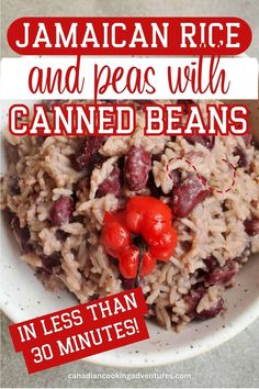 Jamaican rice and canned kidney beans peas Jamaican Rice And Peas With Canned Beans, Canned Kidney Beans, Jamaican Rice And Peas, Jamaican Rice, Dinner Steak, Quick Pasta Recipes