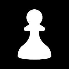 a white chess piece on a black background