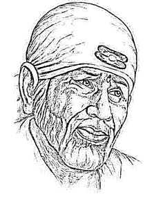 a black and white drawing of an old man