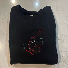 Please Allow Up To A Week To Ship Design Size Is 7x5 -Unisex Sizing True To Fit -Embroidered Design -Use Gildan Brand For Crewnecks, However There May Be A Substitute For A Similar Brand -Available In S, M, L, Xl, 2xl Size Of Design Is The Same For All Sizes Of Crewnecks So Design Will Look Smaller On A 2xl Compared To A S Material Is 50/50 Cotton/Polyester *Colors May Vary Slightly* Spiderman Crewneck, Spiderman Clothes, Spiderman Graphic, Gymshark Hoodie, Spiderman Outfit, Ship Design, Nike Sportswear Women, Hooded Flannel, Purple Sweatshirt