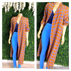 This Cardigan Goes Good With Jeans Trendy Blue Open Front Cardigan, Blue Spring Cardigan For Work, Fitted Orange Cardigan For Spring, Orange Long Sleeve Summer Cardigan, Chic Blue Long Sleeve Cardigan, Blue Spring Work Cardigan, Blue V-neck Outerwear For Spring, Blue V-neck Spring Outerwear, Blue Open Front Cardigan For Day Out