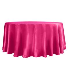 a pink table cloth on a white background