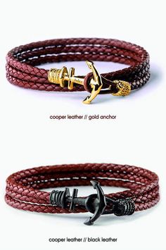 Leather Anchor Bracelet, Funky Bracelet, Mens Chain Bracelet, Beaded Jewels, Anchor Bracelet, Mens Leather Bracelet, Leather Bracelets, Men's Jewelry Rings, Mens Jewelry Bracelet