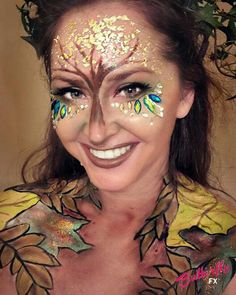 Tree Face Painting, Tree Costume Makeup, Tree Makeup Look, Tree Face Paint, Tree Of Life Makeup, Tree Makeup, Tree Costume Woman, Face Paint Fairy