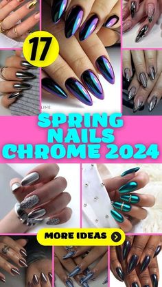 Spring 2024 Nail Designs, Trendy Gel Nail Designs, Spring Nails Chrome, Fall Ombre Nails, Coffin Nails Ombre, Fall Ombre, April Nails, Nails Chrome, Nails Arts