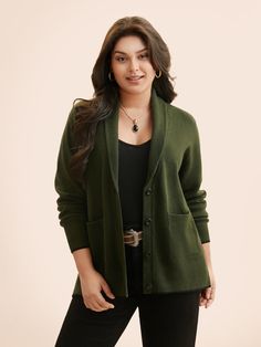 Supersoft Essentials Solid Shawl Collar Cardigan Affordable Green Classic Cardigan, Workwear Cardigan With Shawl Collar And Button Closure, Shawl Collar Cardigan With Button Closure For Work, Shawl Collar Sweater For Workwear In Fall, Fall Workwear Cardigan With Shawl Collar, Cozy Shawl Collar Cardigan For Work, Fall Shawl Collar Cardigan For Work, Shawl Collar Cardigan For Fall Layering, Fall Shawl Collar Cardigan For Layering