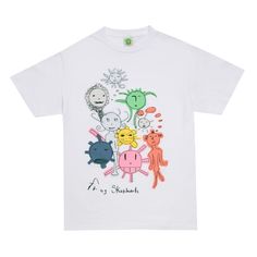 a white t - shirt with cartoon characters on it