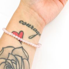 Rose Quartz Bracelet - Sage And Aura Rose Quartz Bracelet, Quartz Bracelet, Infinity Tattoo, Rose Quartz, Bracelet, Beads, Tattoos, Color