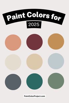 the color palette for paint colors for 2055