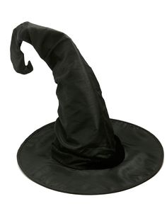 a black witch's hat on a white background