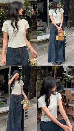 Girly Modest Outfits Summer, Sustainable Summer Fashion, Tokyo Japan Outfits Summer, Ootd Ideas Simple, Summer Asian Outfits, Ootd Poses Ideas, Tokyo Spring Outfit, Asian Summer Fashion, Japanese Outfit Ideas