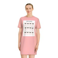 Sleep Squad - Spinner T-Shirt Dress Combed Cotton, T Shirt Dress, Heather Grey, Unique Style