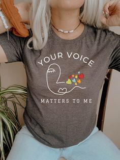 Speech Therapy T Shirts, Speech Language Pathology Shirt, Speech Language Pathologist Gifts, Speech Therapist Gift, Your Voice Matters, Intervention Specialist, Slp Shirts, Speech Therapy Shirts, Speech Path