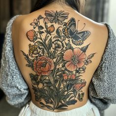 Back Tattoo Female Tattoo Art Collection Nature Tattoos Sleeve, Back Tattoo Female, For Honor Characters, Nature Tattoo Sleeve, Tattoos Sleeve, Word Tattoo, Tattoo Female, Wicked Tattoos, Butterfly Tattoos