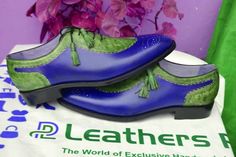 Crafted Leather Men Green Blue Patina Leather Oxford Style Dress Wedding Shoes on Storenvy Unique Wedding Shoes, Quality Leather Boots, Custom Design Shoes, Oxford Style, Handmade Leather Shoes, Handmade Shoes, Dress Wedding, Style Dress, Blue Fashion