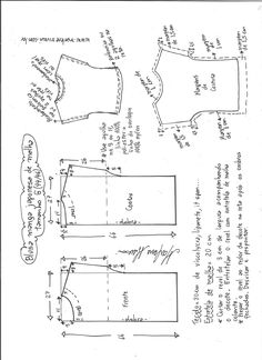 a paper doll's sewing pattern with instructions for the top and bottom part,