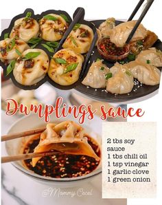 dumplings sauce recipe with instructions for how to make dumplings