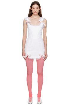 Pristine: White Diana Denim Minidress | SSENSE Spring Summer Runway, Summer Runway, Marie Antoinette, Corset Top, Costume Ideas, Friday Night, Fancy Dress, A Line Skirts, Denim Dress