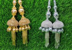 Indian Handmade Latkan Tassels for Saree Blouse Lehenga HandBags Hangings Dupatta Decoration Bridal Wedding dress for Women pair of 2 pcs Size - 17.00 cm Length  Item Description You can use this Beautiful pair of tassle for several DIY projects.  *These beautiful Tassel Latkans are used as the accessory for saree blouse on the back, but u can use according to your need and your innovative ideas. * Package contains 2 Latkan / 1 Pair Other Than Saree Blouse, you can use these latkans in various ways Craft Projects Designing Home Decoration Festive celebrations. Evening and party Apparels. Home décor items Apparel & Fashion Scarves n Stoles Headband, hats Table cover, curtains, Pillow covers, Cushion cover Shoe designing Headband, hats Table cover, curtains Designing stylish blouses Ship Fro Party Dupatta With Latkans For Eid, Eid Party Dupatta With Latkans, Wedding Sets With Tassels For Diwali, Traditional Wear With Tassels For Wedding Eid Festival, Traditional Wear With Tassels For Eid And Wedding, Traditional Wear With Tassels For Wedding And Eid, Festive Jewelry Dangle Latkans, Festive Gold-plated Jewelry With Latkans, Festive Brass Danglers With Latkans