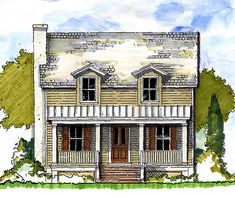 this is an artist's rendering of a two story house