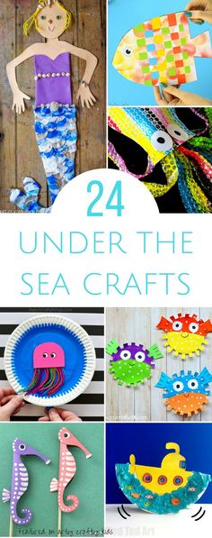 under the sea crafts for kids to make with paper plates and other crafting supplies