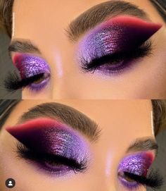 Purple And Red Makeup, Red And Purple Makeup, Burlesque Makeup, Makeup Collage, Purple Makeup Looks, Ruby Woo, Makeup For Black Skin