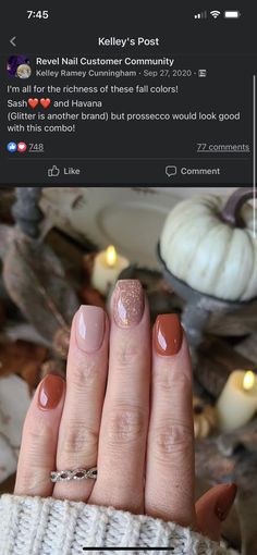 Short Acrylic Nails For Fall Autumn, Short Acrylic Nails Square Simple Classy Fall, Cute Thanksgiving Nails Short, Nexgen Nails Ideas Fall, Revel Fall Nails, Short Fall Nails 2023 Dip, Fall Nail Inspiration Autumn Short, Gelish Nails Colors Fall