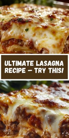 Recreate the restaurant magic with this lasagna recipe featuring a perfectly seasoned meat sauce. This dish captures the essence of a classic Italian favorite and is ideal for anyone who loves traditional lasagna flavors. Creamy Lasagna Recipe, Taste Of Home Lasagna Recipe, Best Ever Lasagna Recipe, Ultimate Lasagna Recipe, Italian Lasagna Recipe, Meat Lasagna Recipe, Lasagna No Meat Recipe, Homemade Lasagna Recipes