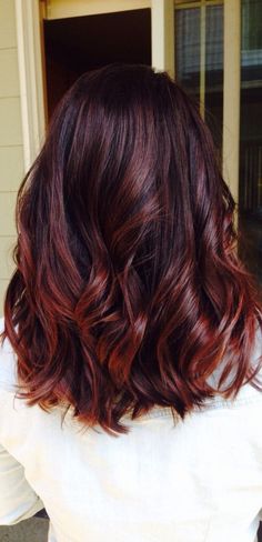 10 Best Medium Length Hair Cuts 2020 Winter Hair Color Trends, Red Balayage Hair, Dark Red Hair Color, Long Bobs, Cherry Hair, Medium Layered Hair, Dark Red Hair, Hair Magazine, Hair Color Auburn