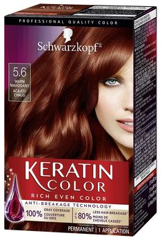 PRICES MAY VARY. 100% GRAY COVERAGE: Gray coverage with long lasting color intensity. CARING COLOR: Long lasting permanent color with pre-color serum for strong and healthy-looking hair UP TO 80% LESS HAIR BREAKAGE: (vs. untreated hair) Enhanced K·Bond-Plex repairs inner hair structure and coats the hair surface after the coloration process for strong and healthy-looking hair. RICH, EVEN COLOR: The Pre-Color Serum conditions the hair before coloring for a more even color result from root to tip. If your hair is longer than shoulder length, we recommend using 2 boxes of Keratin Color hair dye for the application. Hair Dye Box, Mahogany Brown Hair, Box Hair Dye, Hair Structure, Brown Hair Dye, Ginger Hair Color, Hair Color Cream, Hair Color Auburn, Gray Coverage