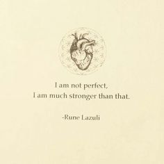 an old book with a drawing of a human heart on it's cover and the words i am not perfect, i am much stronger than that