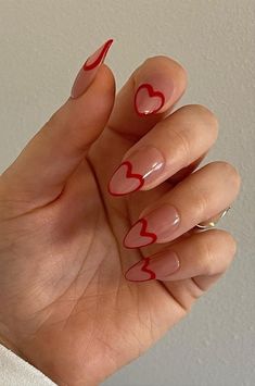 Bridesmaids Nails, February Nails, Heart Nail Art, Nail Designs Valentines, Heart Nails, Nail Arts, Valentine's Day Nails, Valentines Nails, Cute Acrylic Nails