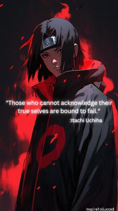 an anime character with long black hair and red eyes, standing in front of a dark background