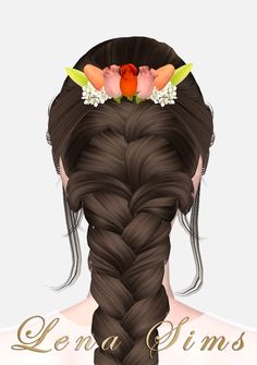 TS4 floral hair piece, female. #TS4 #sims4 Sims 4 Bouquet, Floral Hair Piece, Floral Hair Pieces, Rose Hair, Floral Hair, Rose Bouquet, Hair Pieces, Sims 4